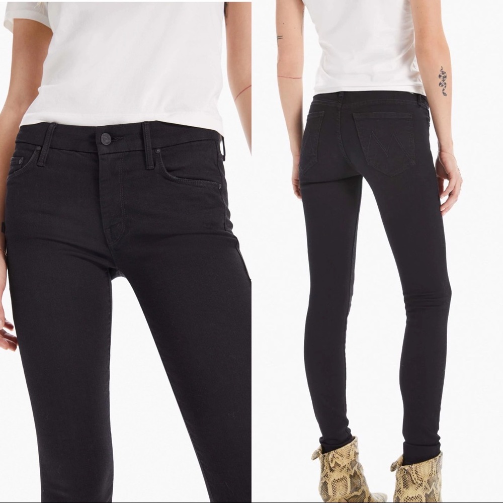 MOTHER Black Skinny Jeans